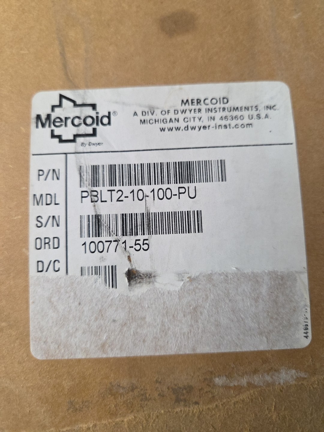 OMEGA ENGINEERING /MERCOID PBLT2-10-100-PU / PBLT210100PU (BRAND NEW)
