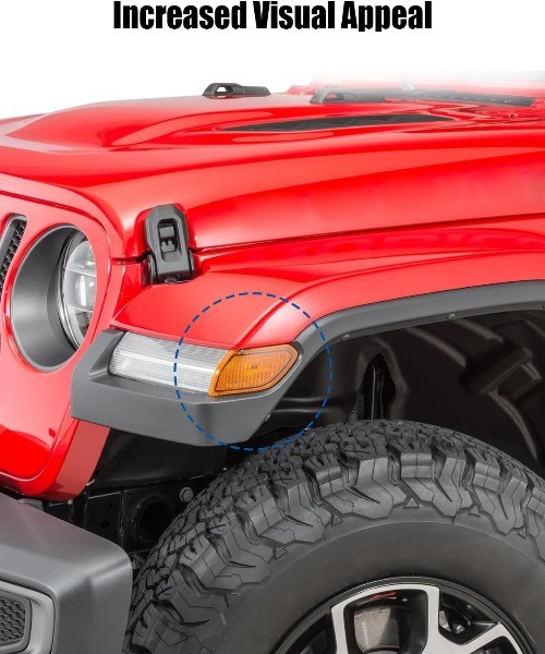 1 Pair Side Marker Lights Compatible with Wrangler JL Gladiator JT 2018-2024, Fe