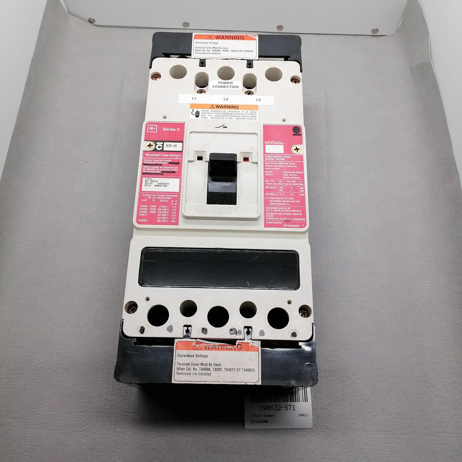 Cutler-Hammer KD3400NW Circuit Breaker