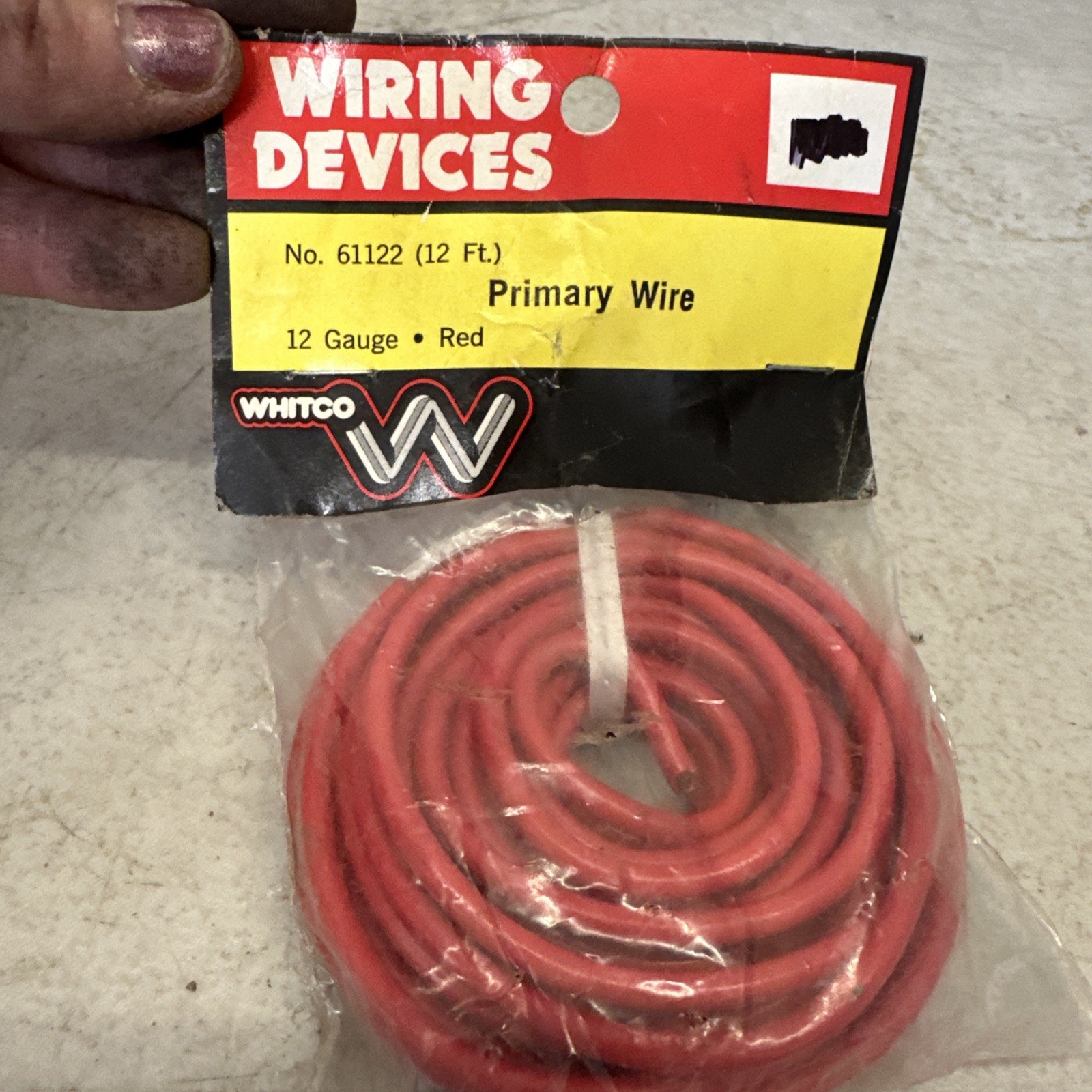 12 Gauge Copper Primary Wire 12 Ft Red Whitco No 61122