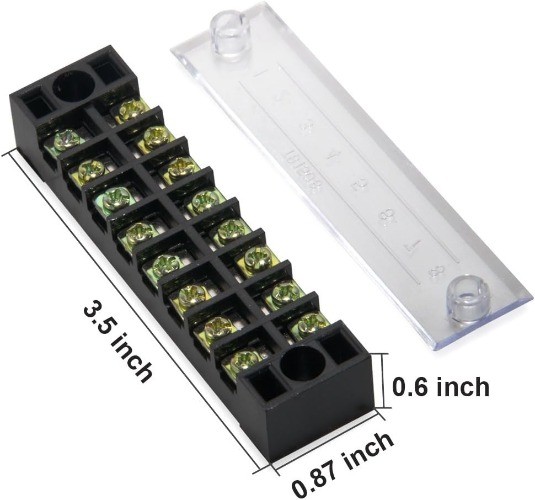 12pcs Terminal Block Strip 6 Sets 8 Position 600V 15A Screw Terminal Barrier