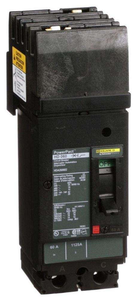 NIB – Square D – HDA260602 – 60A 600V 2-Pole Thermal Magnetic Circuit Breaker