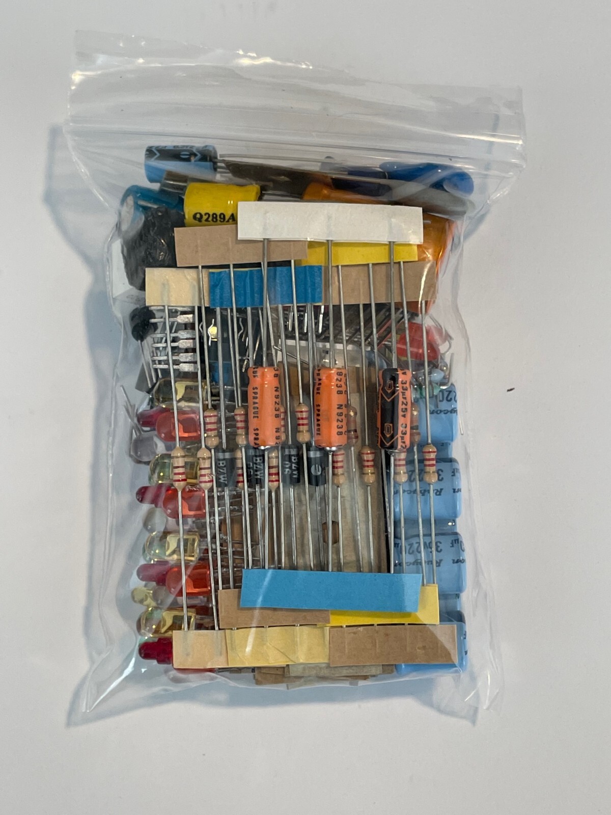 Electronic Component Parts LOT Bag Resistors Caps Switch LED Mixed All NEW SALE!