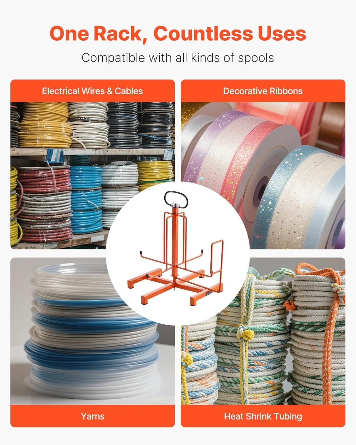 Durable Floor or Wall Mounted Wire Spool Rack – Efficient Cable Management Rack