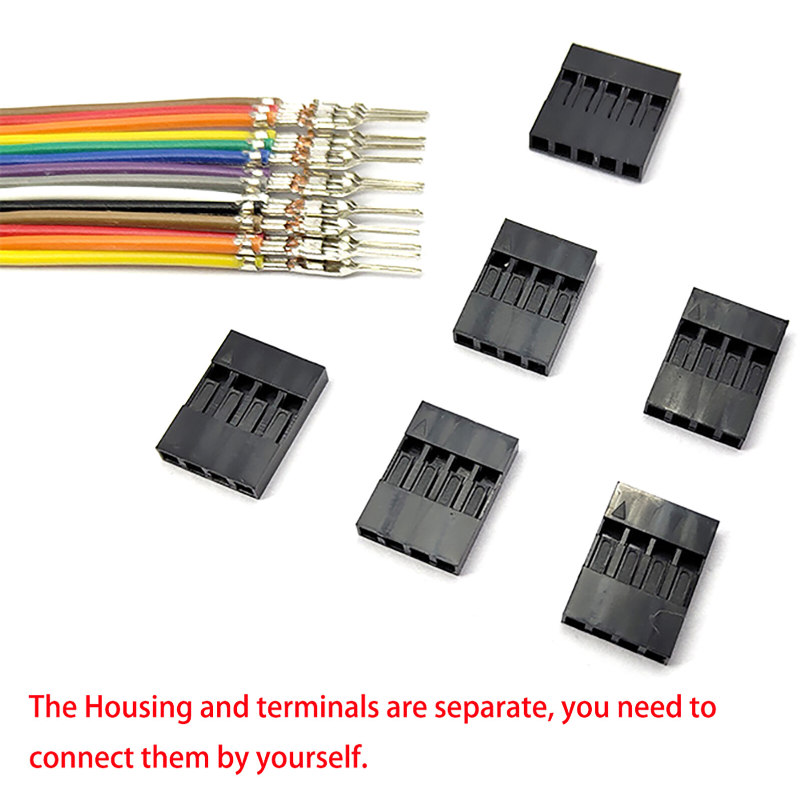 1x2P-2x20P Male-Female Single/Double Row DuPont 2.54mm Rainbow Cable Jumper Wire