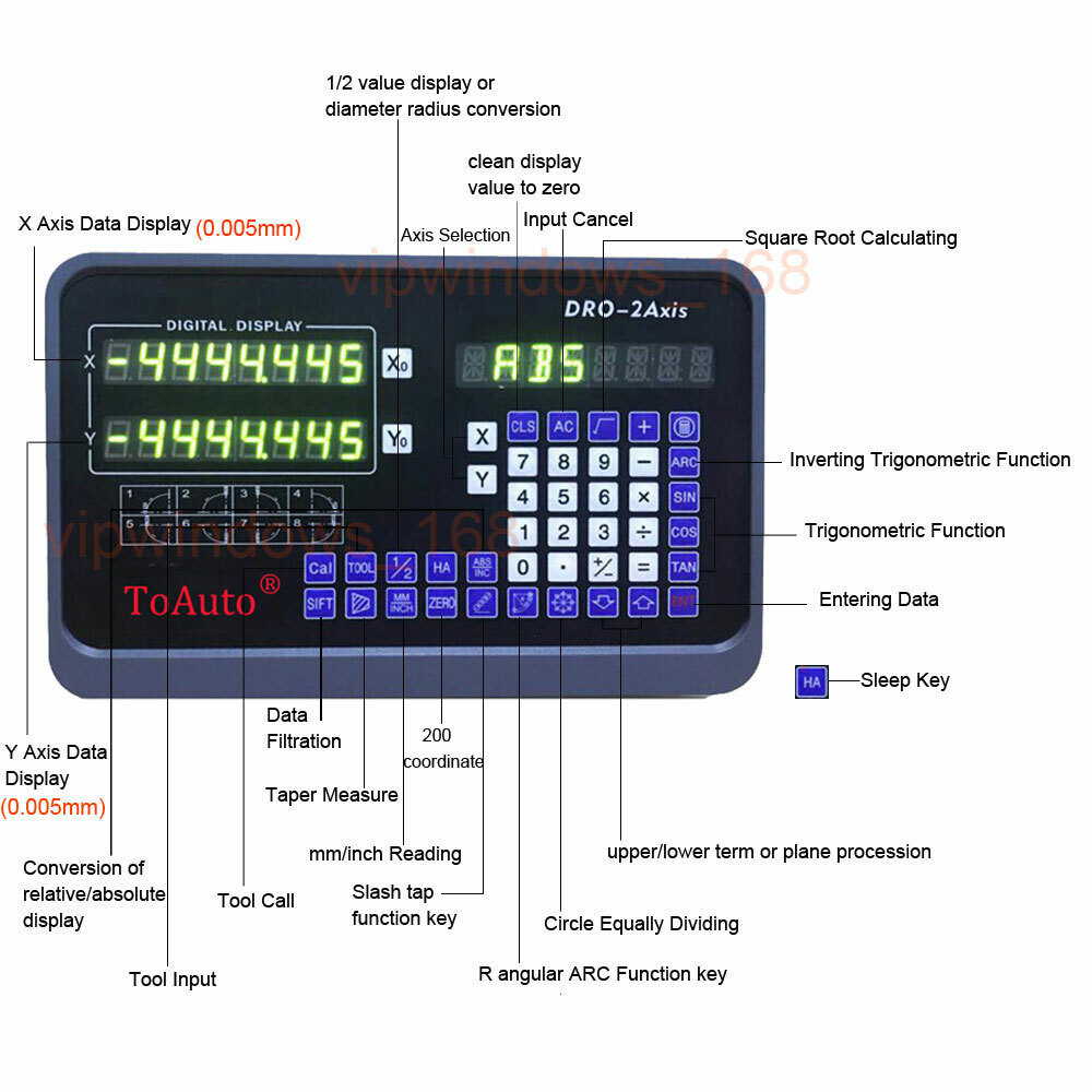 Linear Scale Digital Readout 2/3 Axis DRO Display Kit for Bridgeport Mill Lathe