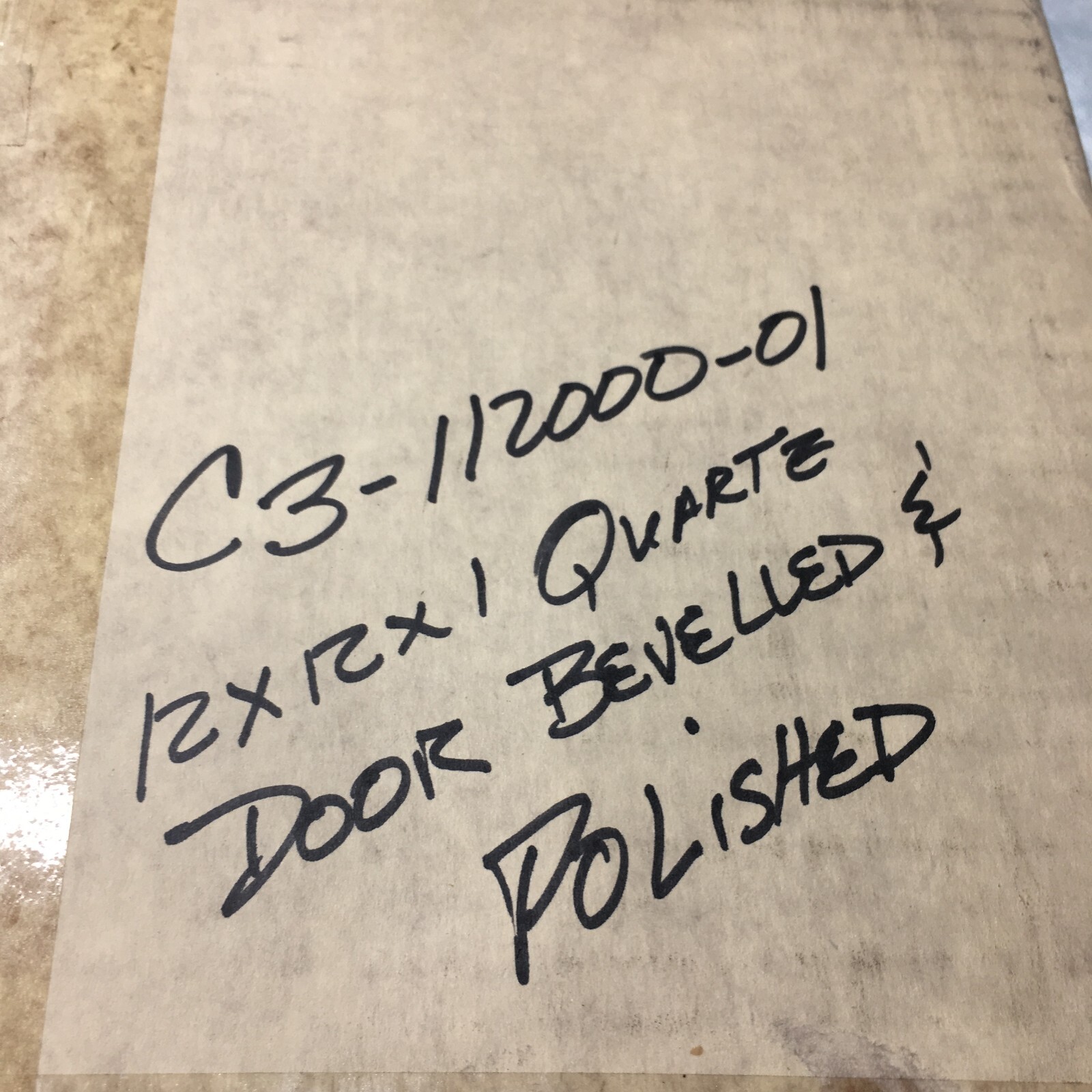 C3-112000-01 12x12x1 QUARTZ DOOR BEVELLED & POLISHED, 137073