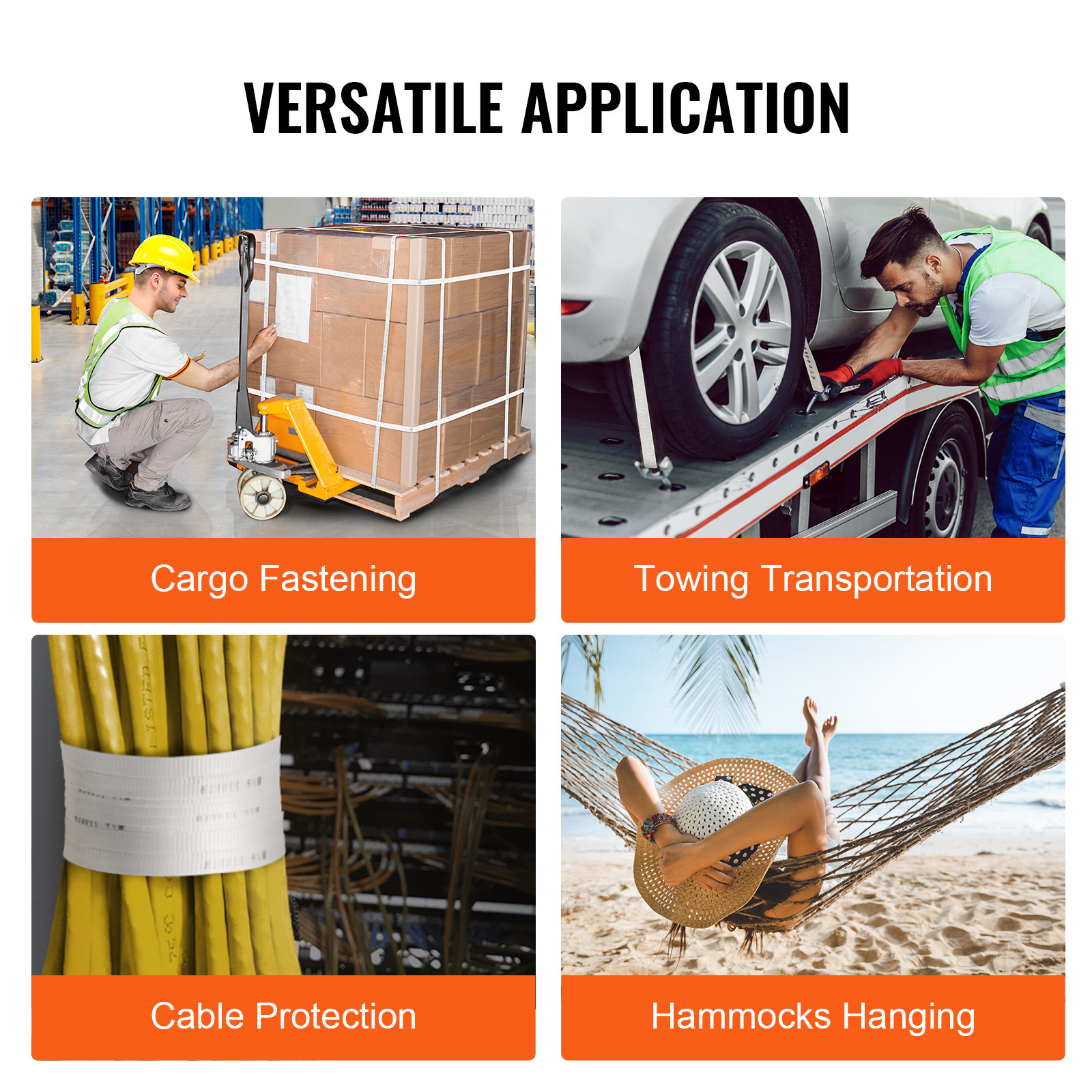 VEVOR Polyester Pulling Tape Mule Tape 5/8″ x 630′ 2200 lbf Tensile Capacity