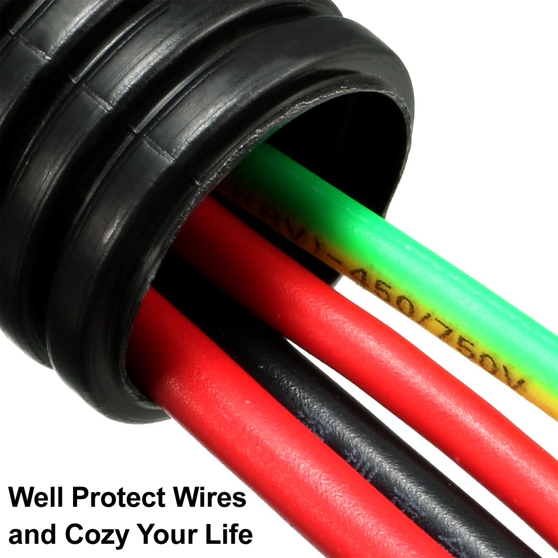 12 M 16 x 20 mm PP Flexible Corrugated Conduit Tube for Office Black