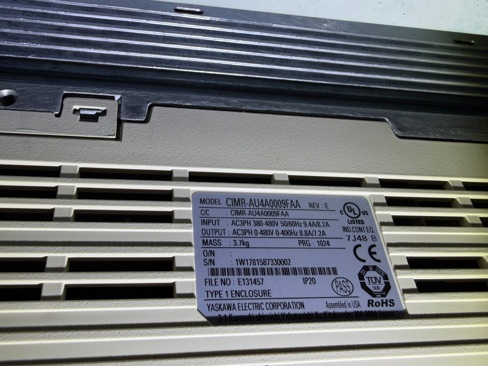 YASKAWA A1000 VFD CIMR-AU4A0009FAA