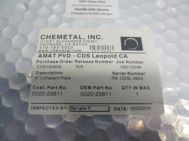 AMAT 0020-23811 Coherent Plate 8″, Collimator, 111470