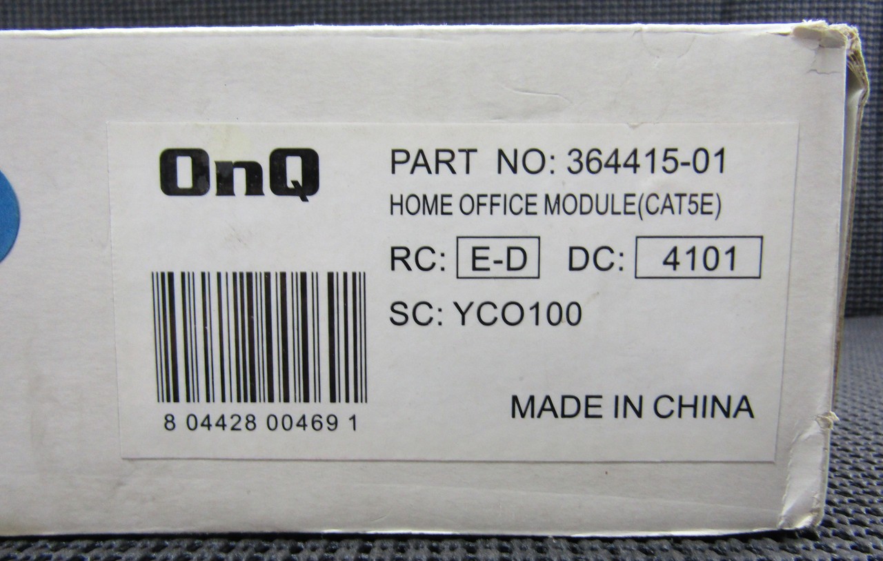 ONQ 364415-01 CAT5E ED-D 4101 YCO100 HOME OFFICE MODULE – NEW IN BOX