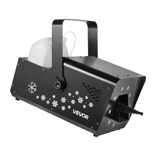 1500W Snow Machine with RGB DMX512 Signal Control, 9 LED Lights, Wireless Remote