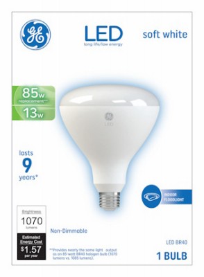 LED Floodlight Bulb, Soft White, 1070 Lumens, 13 Watt – 24261