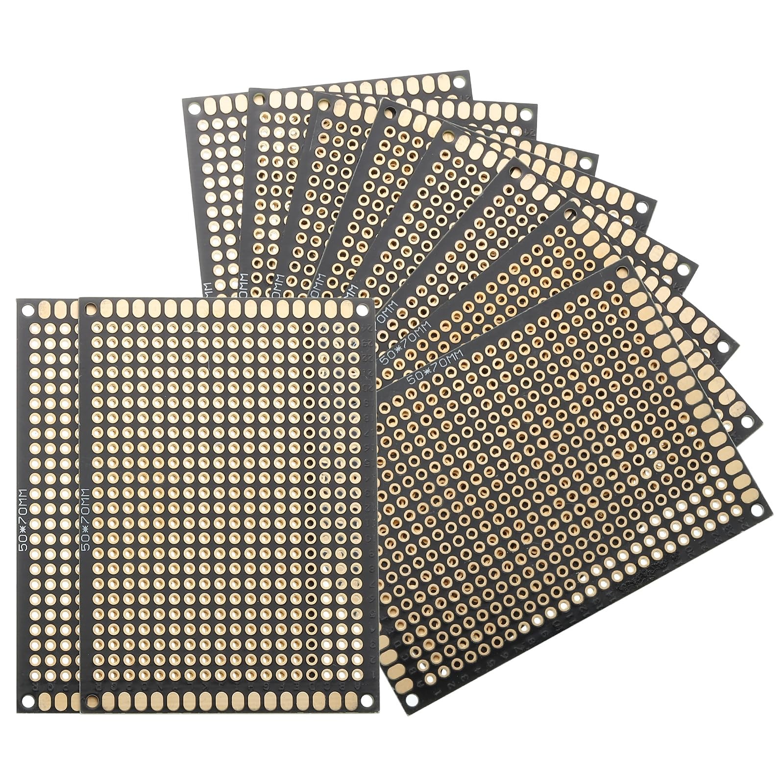 Solderable Double Sided Black Gold Plated PCB Board 2.76×1.97 In 10Pcs
