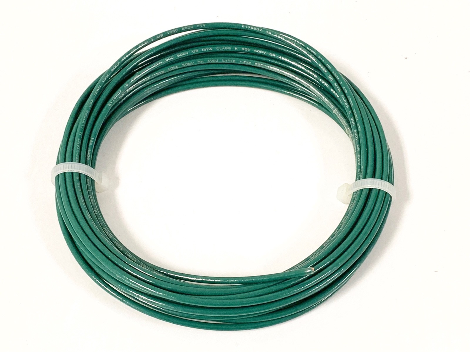 16 GAUGE TFFN TEWN WIRE GREEN 25′ FEET 600V COPPER STRANDED GROUND WIRE