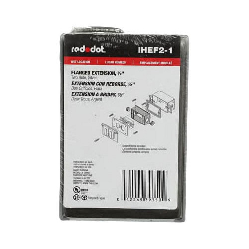 Red Dot IHEF2-1, (2) 1/2″ Hub, 1-Gang, 2-Hole, Weatherproof Box Extension, 1 pc