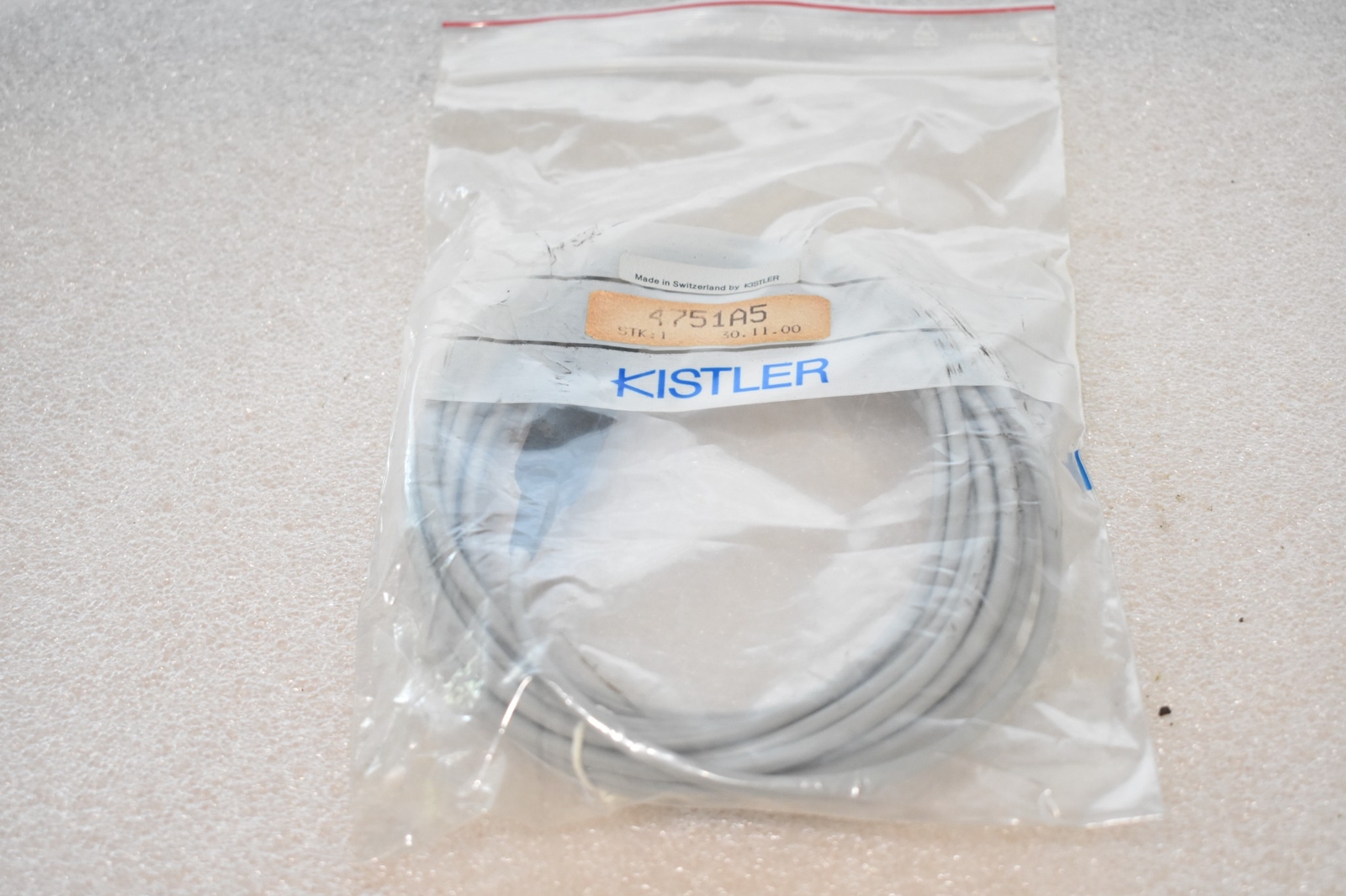 KISTLER 4751A5 CONNECTOR CABLE ASSEMBLY, 16′ 5″ LENGTH, MADE IN SWITZERLAND