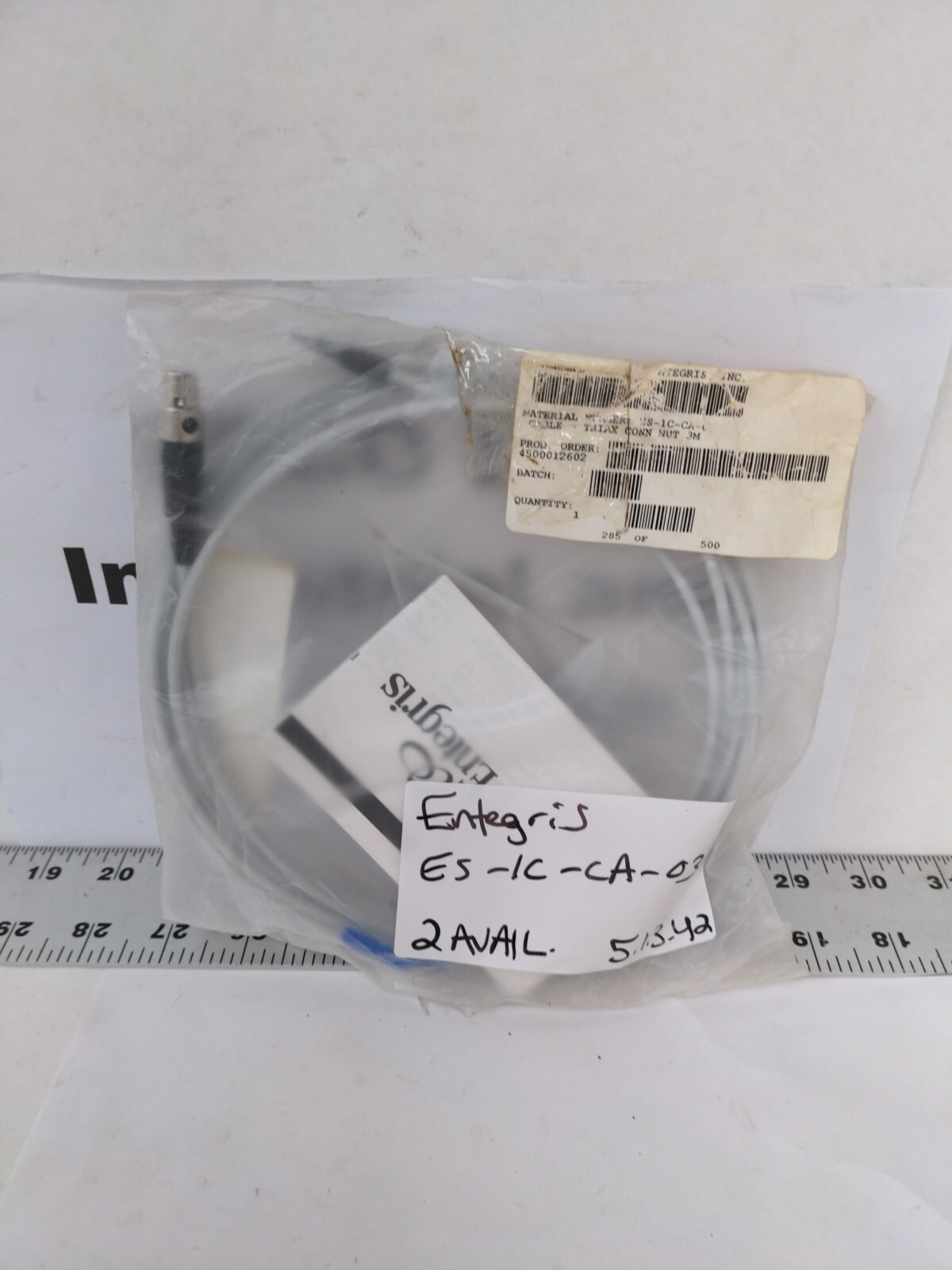 ENTEGRIS ES-1C-CA-03 CABLE TRIAX CONN NUT 3M