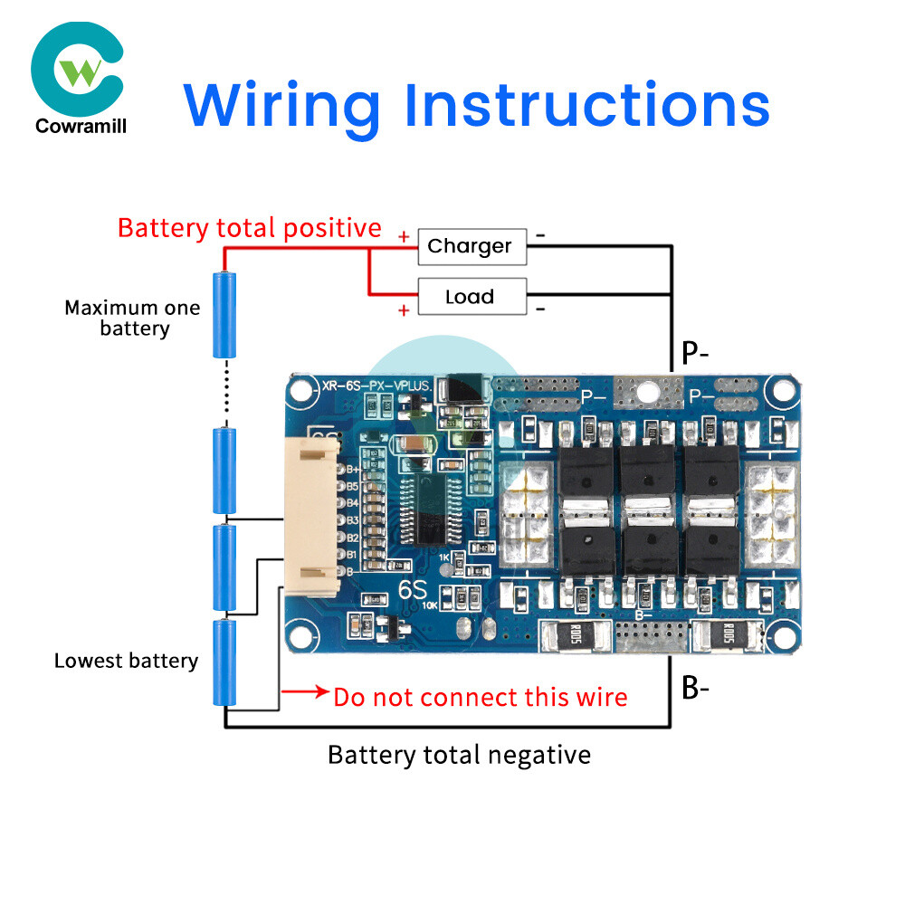 Lithium Battery 6S Balanced Charge Board Equalizer With Temperature Protection