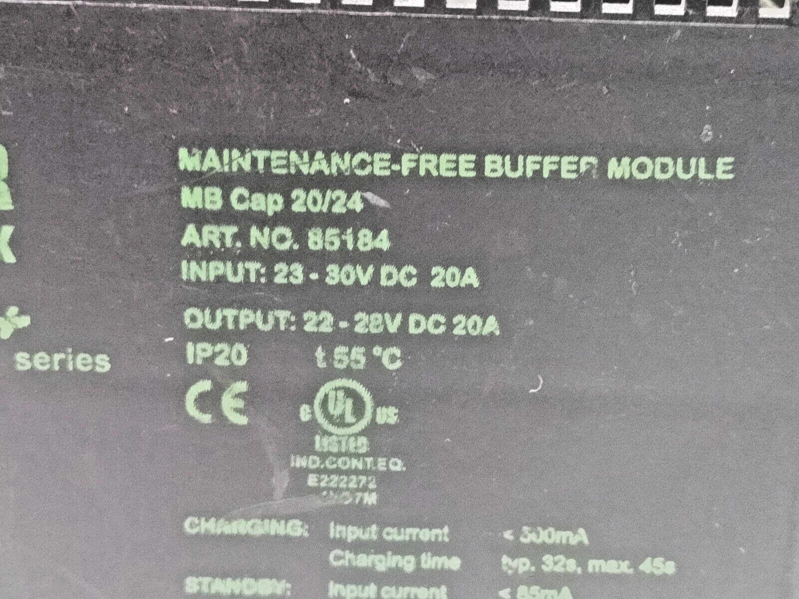 MURR ELEKTRONIK 85184 MAINTENANCE FREE BUFFER MODULE