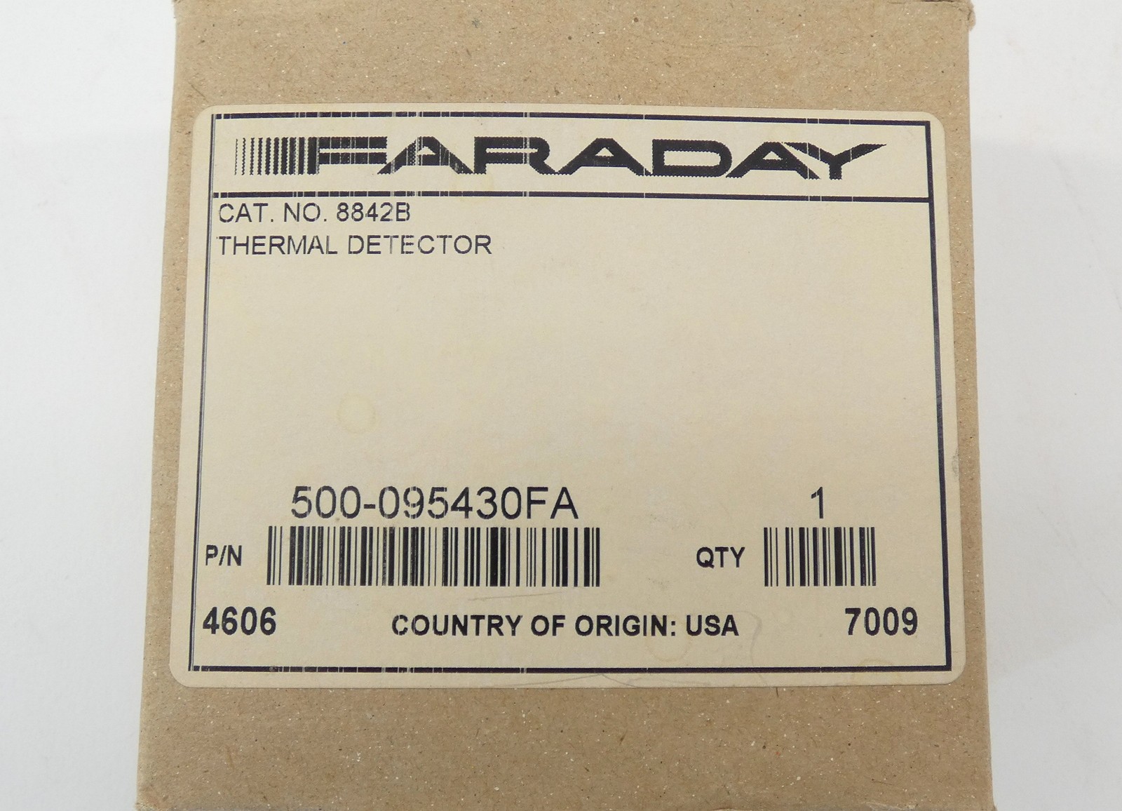 Faraday 500-095430FA Model 8842 Thermal Fire Detector – NEW Surplus!