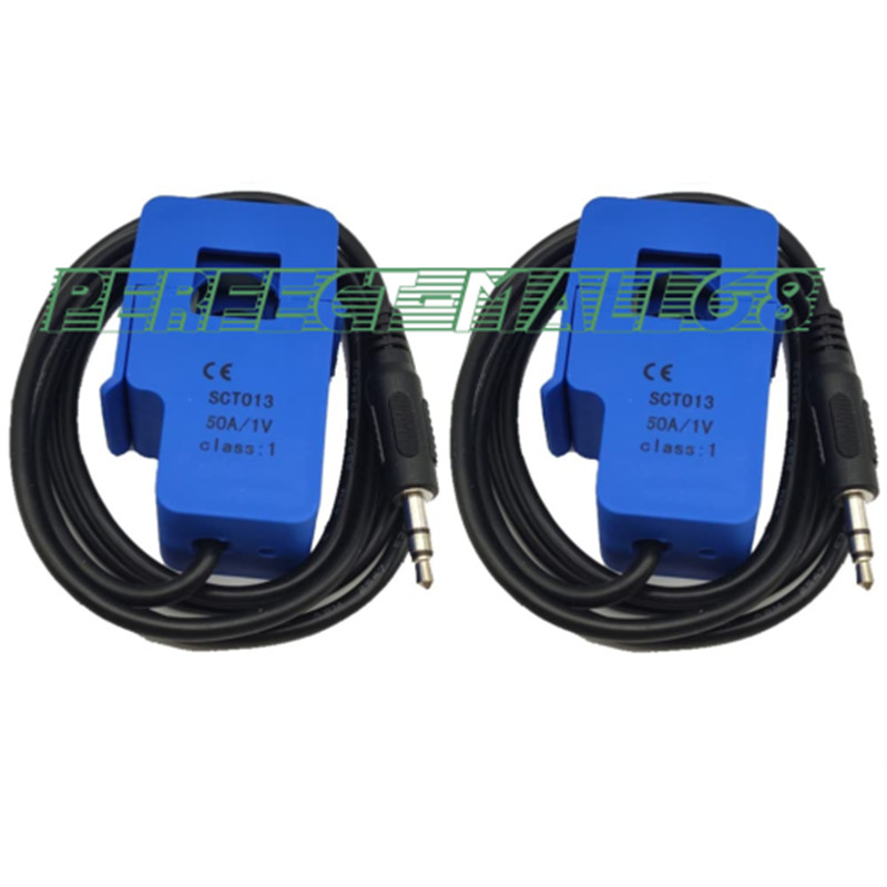 2PC NEW SCT-013-000 50A 1V Non-Invasive Split Core Current Transformer Sensor