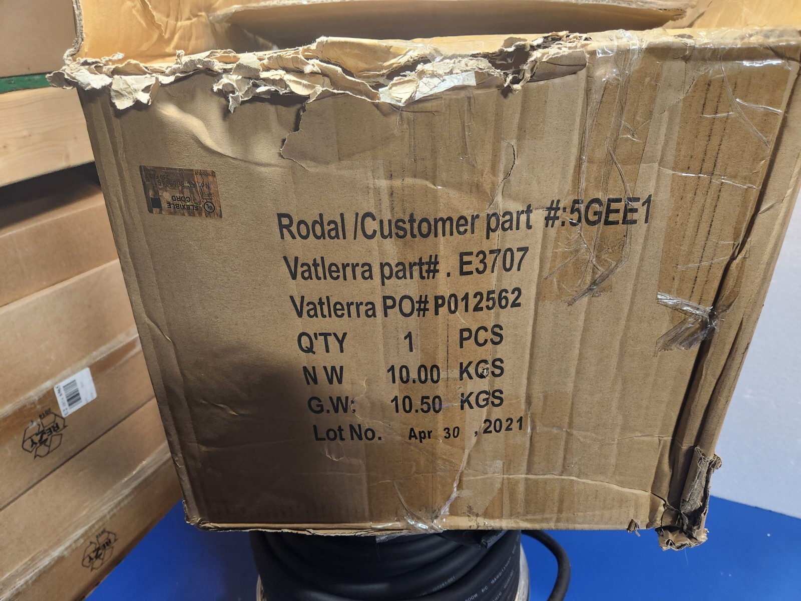 SOOW 100281-001 E215210 600V 16AWG Power Cable 200’+? 8/C 5GEE1 VALTERRA E3707