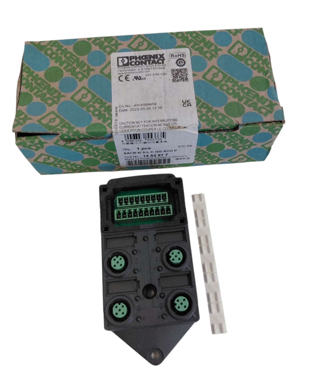 Phoenix Contact SACB-4/8-L-C GG SCO P Sensor Actuator Box 1452877 4-Port