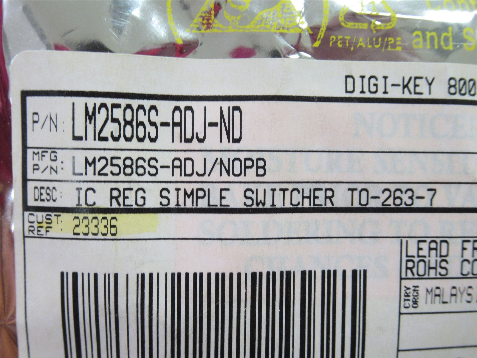 233129 New-No Box; Texas Instruments LM2586S-ADJ/NOPB Lot-6 IC Reg 3A TO-263-7
