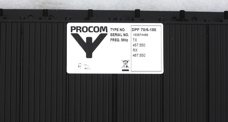 PROCOM DENMARK TYPE DPF70/6-150 RADIO COMM. SYSTEM 6-CAVITY DUPLEX FILTER