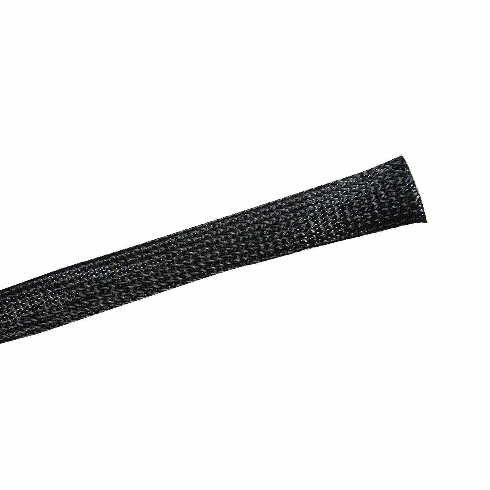 100 Feet 3/8″ Expandable Wire Cable Sleeving Sheathing Braided Loom Tubing Black