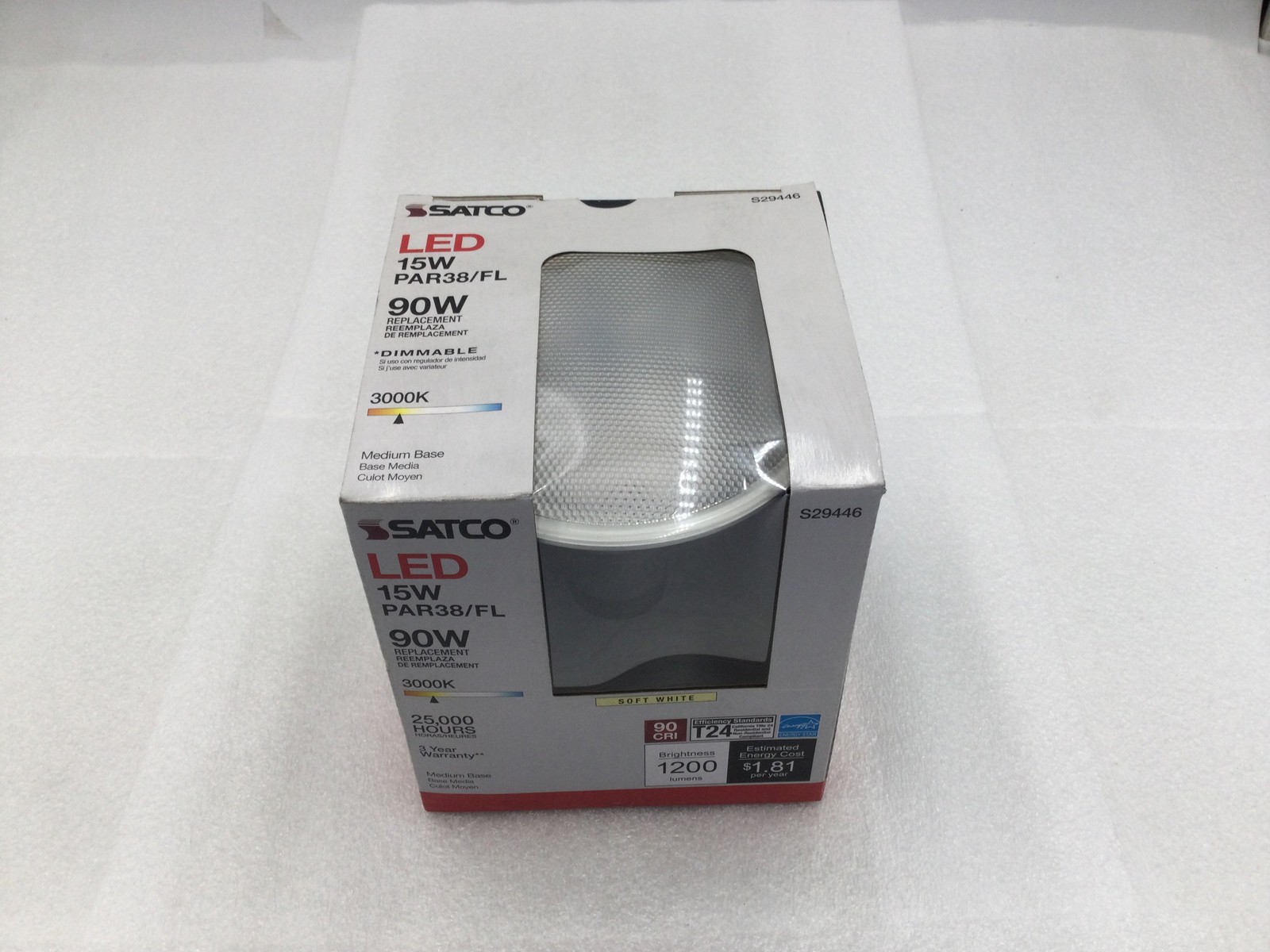 Satco S29446 PAR38/FL 15W LED Bulb