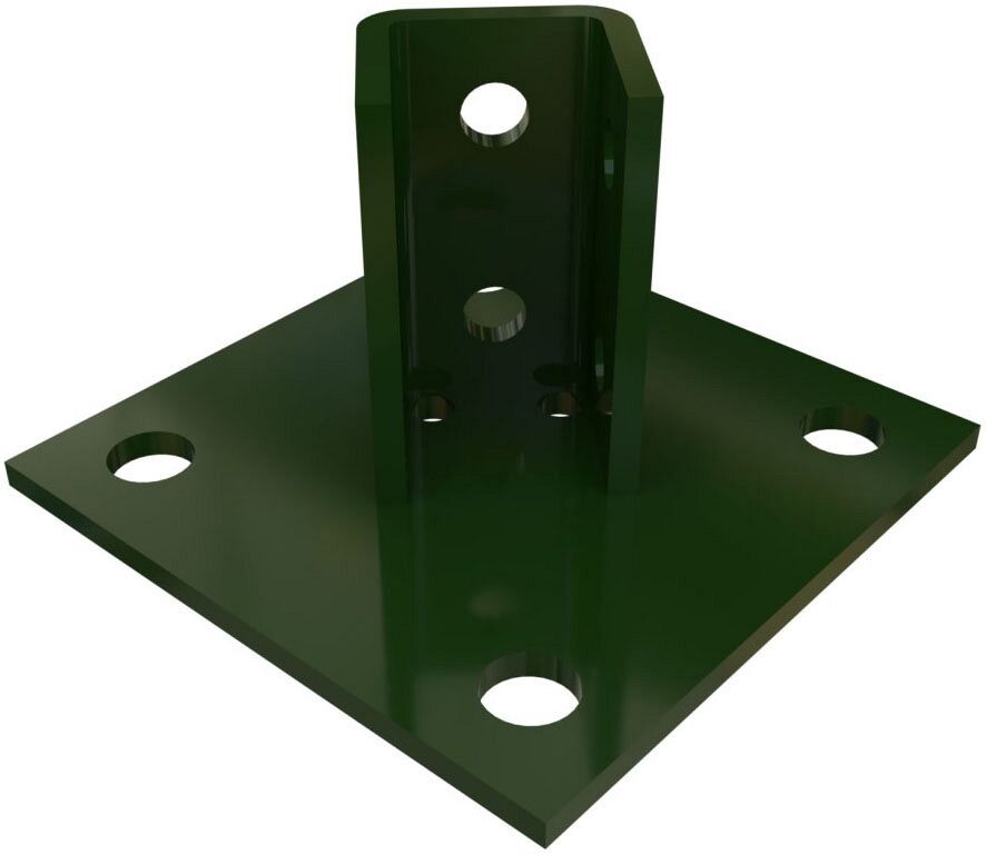 Unistrut P2072A-GR, 6″ x 6″ Pad, Green, 1-Offset 45D Channel Post Base, 1 pc