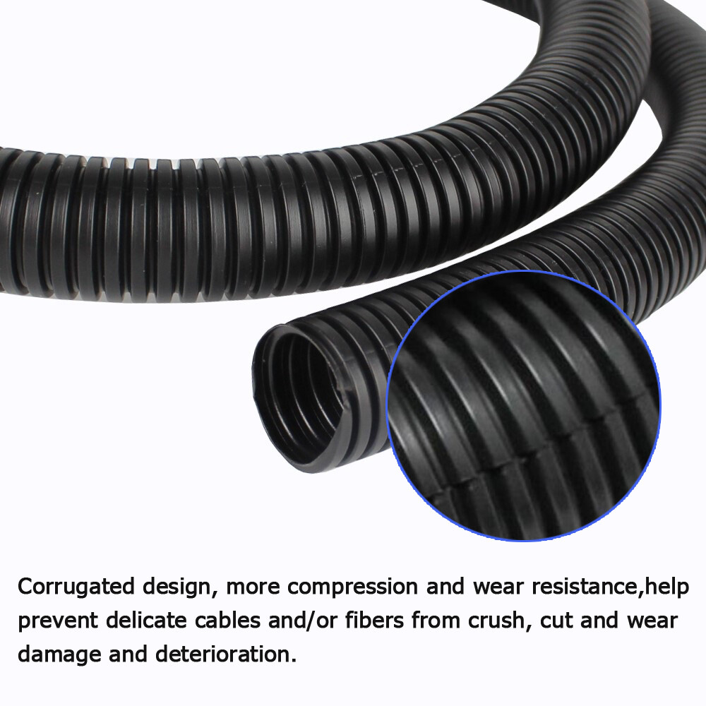 Split Wire Loom Conduit Convoluted Tubing Flex Harness Cable Protector Cover Lot