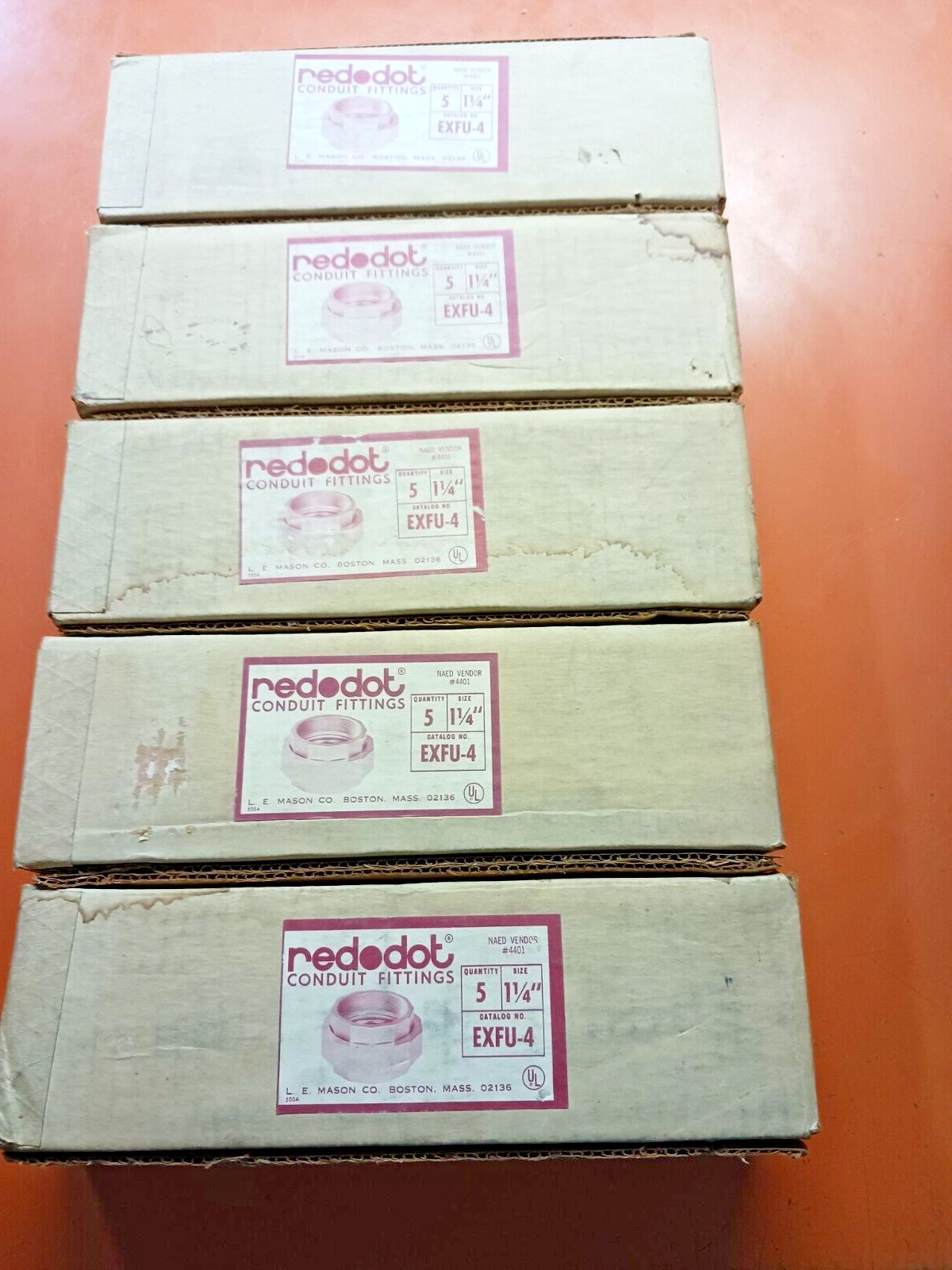 RED DOT EXFU-4 F/F UNION 1-1/4″ (SOLD BY THE CARTON OF 5), VINTAGE