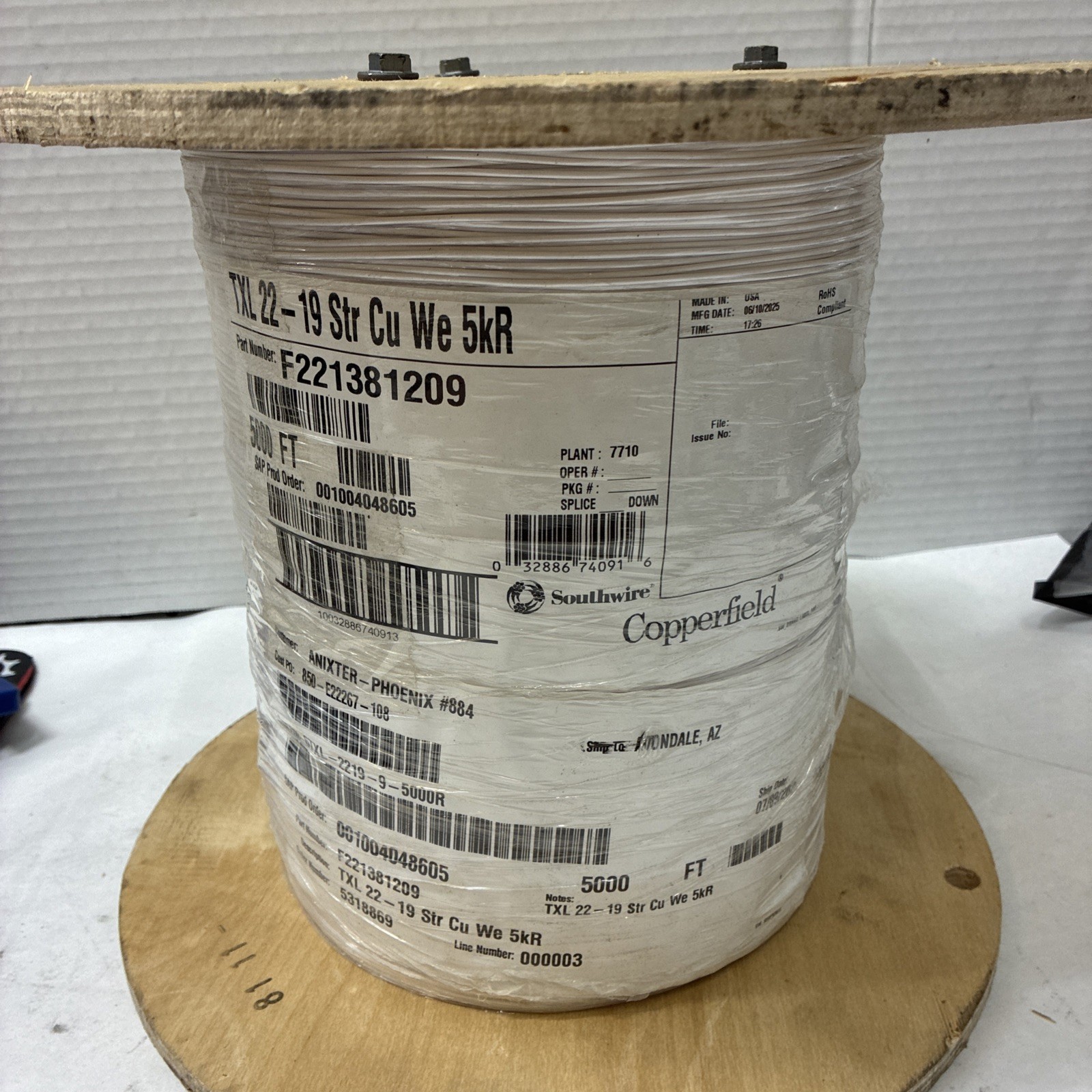 Southwire/Copperfield TXL 22-19 Str Cu We 5kR (5000ft)