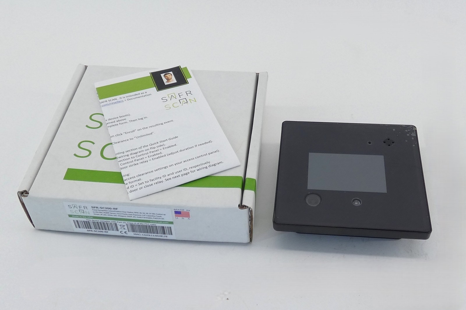 Safr Scan SFR-SC200-RF Facial Recognition Indoor Outdoor Station – NEW Surplus!