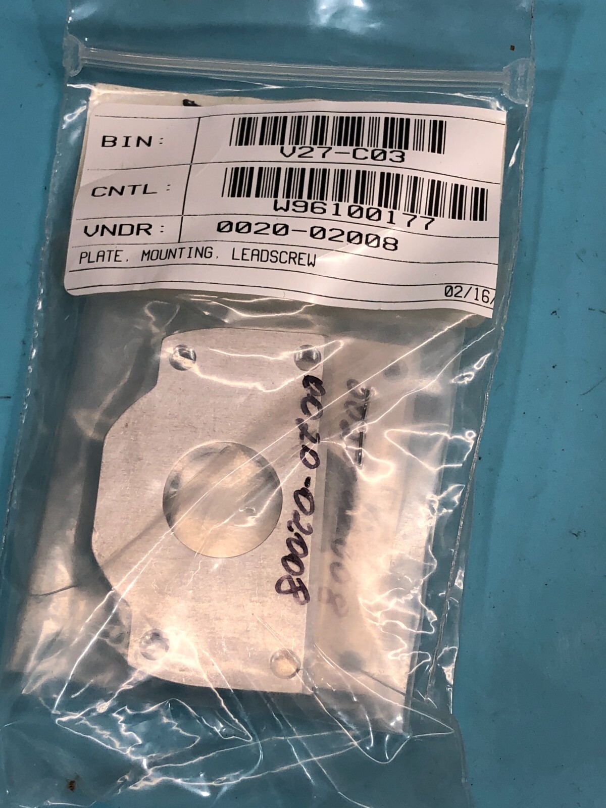 2 Applied Materials AMAT 0020-02008 PLATE, MOUNTING, LEADSCREW, 186859