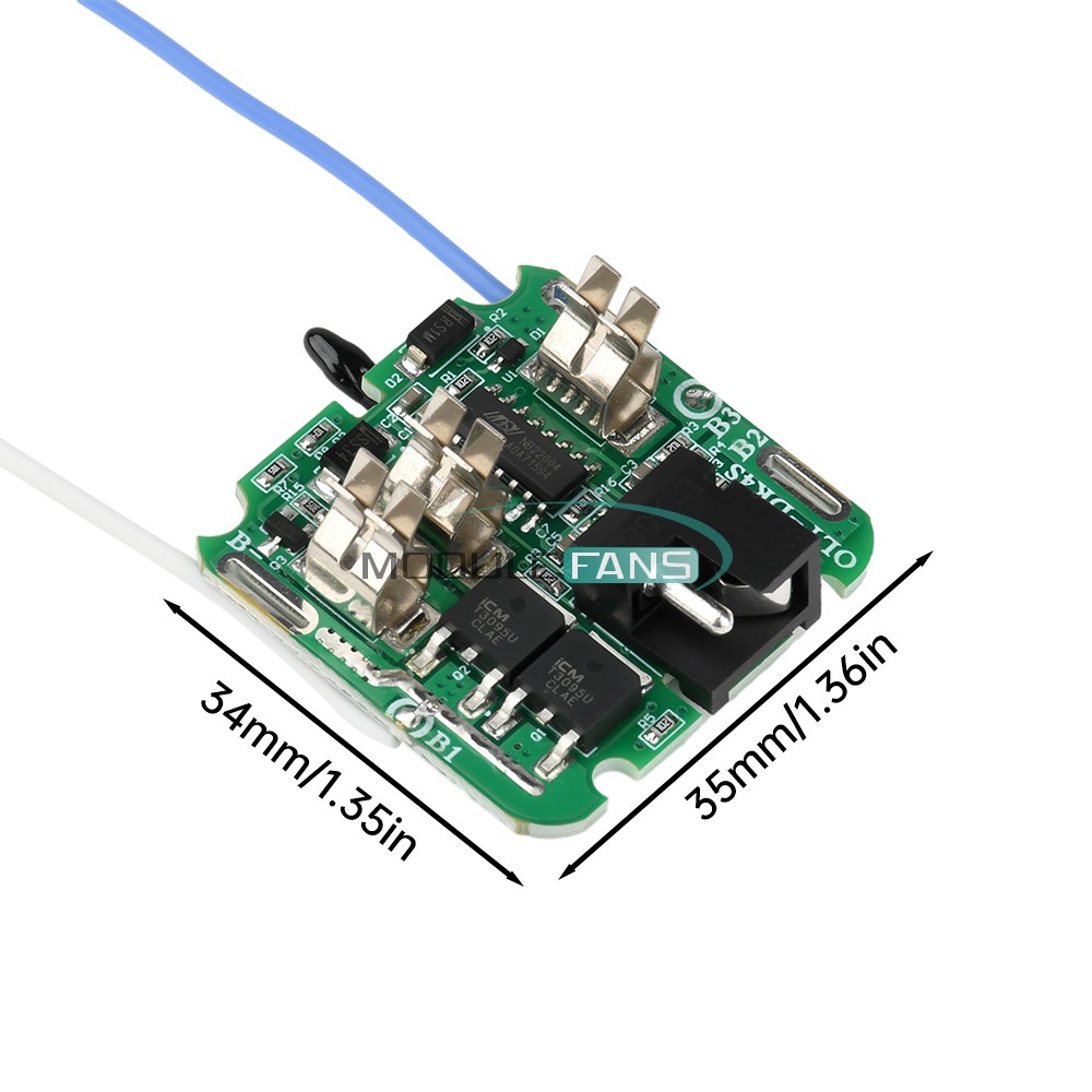 4S 16.8V 30A 18650 Li-ion Battery Protection Board BMS Dual MOS for Power Tools