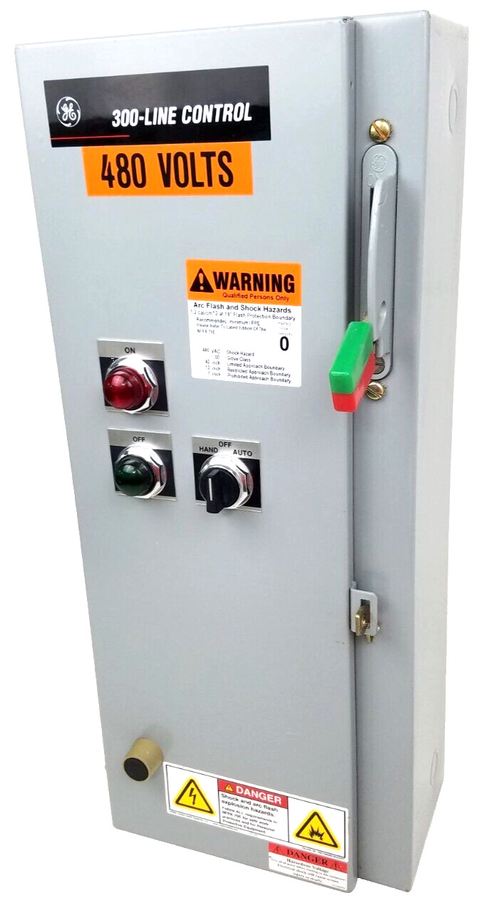 GE NEMA 1 Size 1 Breaker Style Combo Motor Starter 3P 480V HOA – Next Day Option