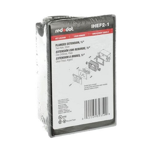 Red Dot IHEF2-1, (2) 1/2″ Hub, 1-Gang, 2-Hole, Weatherproof Box Extension, 1 pc