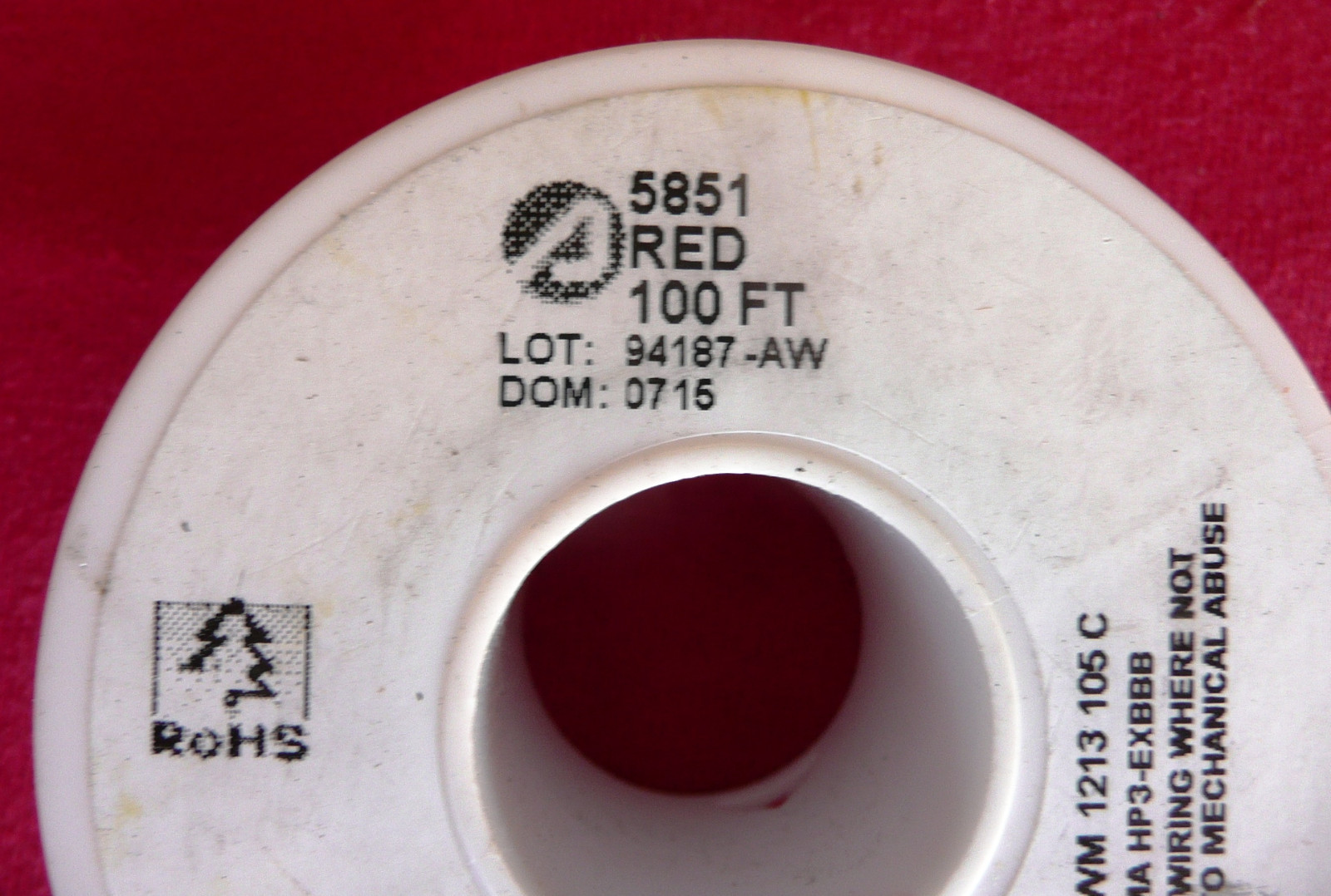 100 Feet MIL-W-16878/4 Silver Plated Copper, 30AWG, Extruded PTFE 200C 600V Red