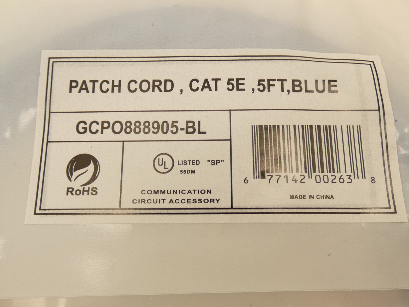 *Lot of 3* Cablesys GCPO888905-BL Patch Cord Blue 5FT Cat5E – NEW Surplus!