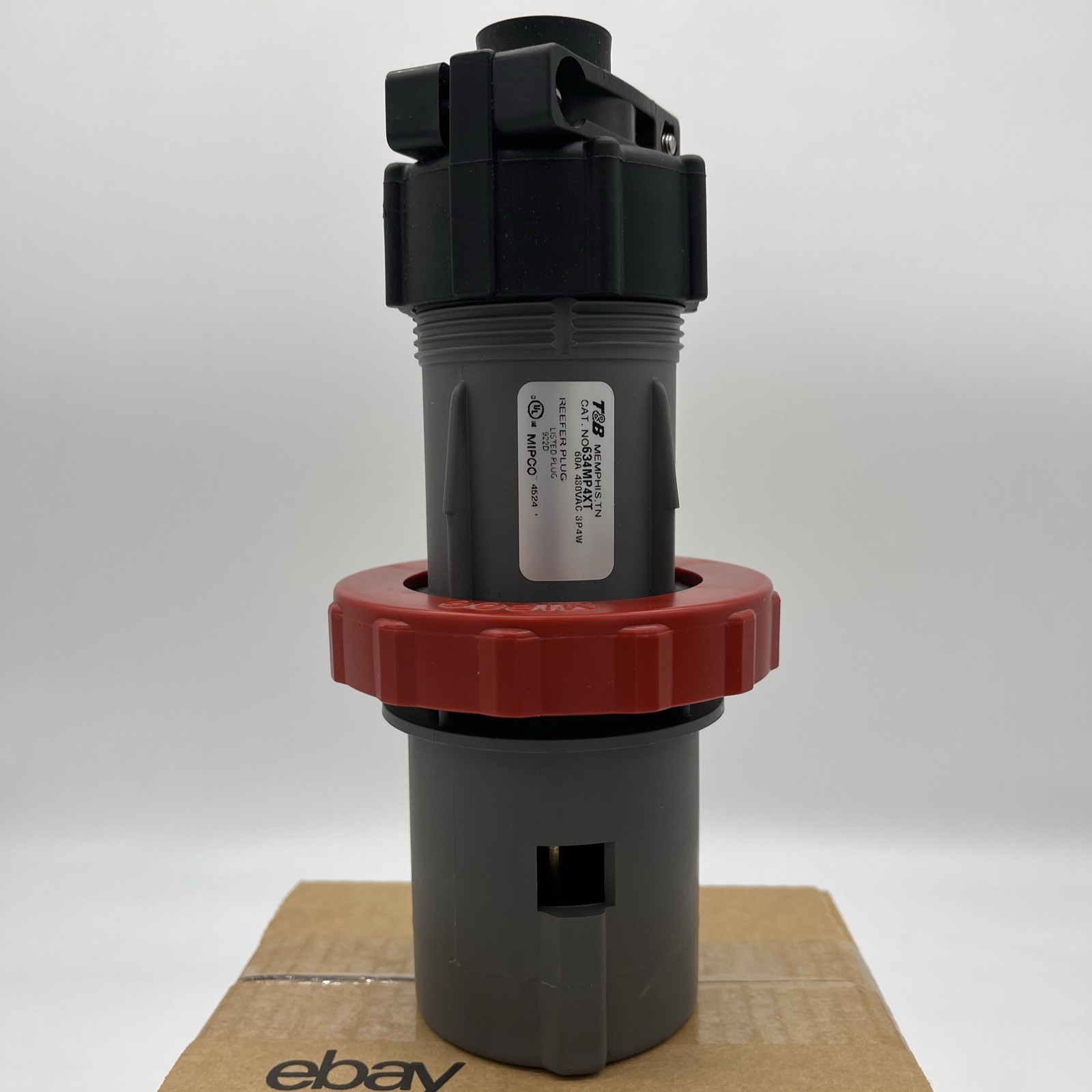 ABB THOMAS & BETTS 634MP4XT Reefer Plug 60A 480VAC 3/4 I.D. Cable Bushing