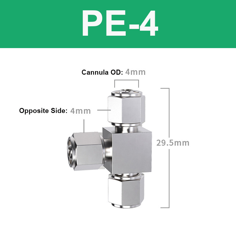 4/6/8/10/12/14/16mm Tube Tee Pneumatic Air Hose Coupler Fitting Quick Connectors