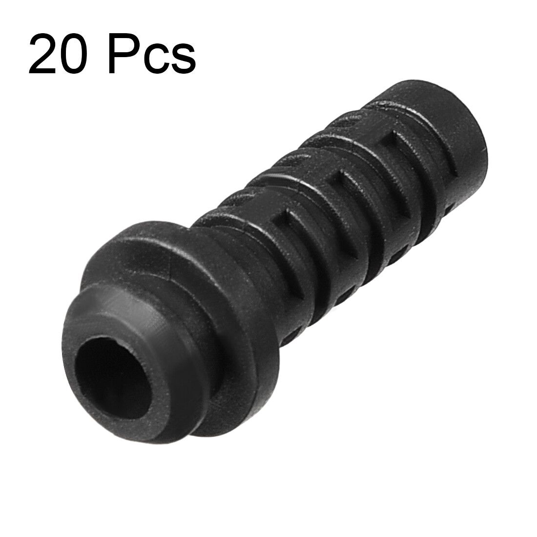 20pcs 5mm Inner Dia PVC Strain Relief Cord Boot Protector Power Tool Hose Black