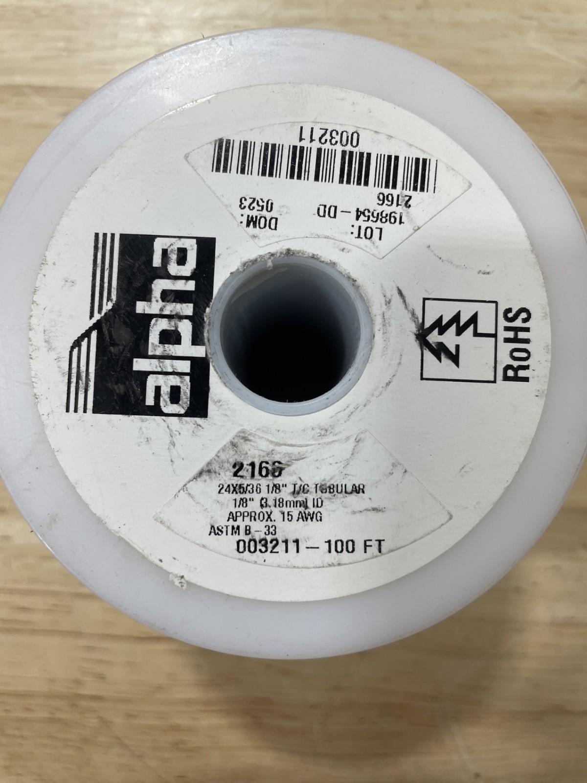 Alpha 2166 SV005 Tubular Ground Braid 0.125″ (3.18mm, 1/8″) 120×36, 15AWG, 100ft