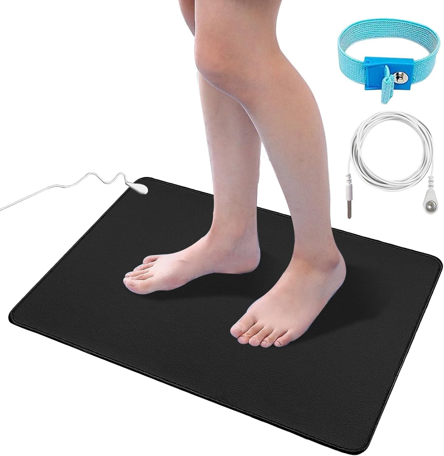 Durable Grounding Pad Kit for Better Sleep: 12×24 with 15ft Cord & Wriststrap