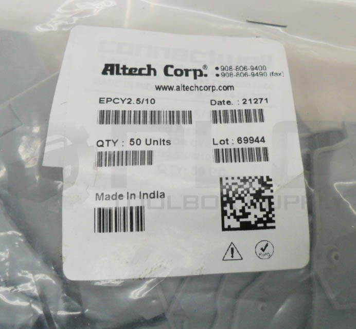 SEALED NEW BAG OF 50 ALTECH CORP EPCY2.5/10 END PLATE GRAY